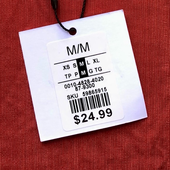 ReVamped Burnt Red Stretchy Tie Top size Medium Polyester Spandex Blend Crop Top - Picture 16 of 16